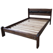 Кровать "Русич 1" деревянная под старину (с мягкой вставкой)
