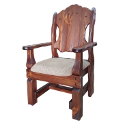 Кресло "Добряк" деревянное под старину с обивкой ткань 